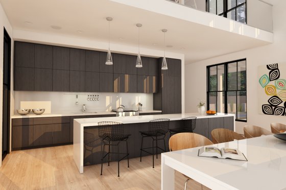 Modern Farmhouse style plan, modern design home, kitchen