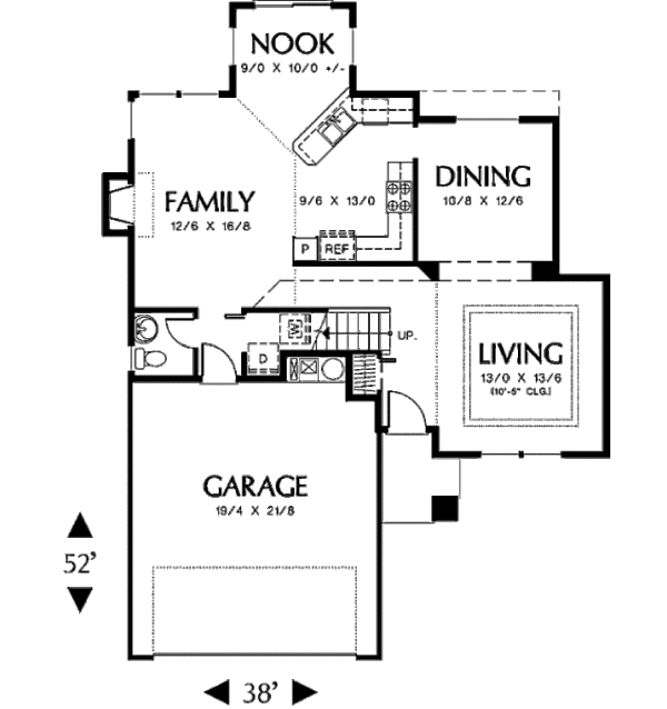 House Plan Design - Prairie Floor Plan - Main Floor Plan #48-304