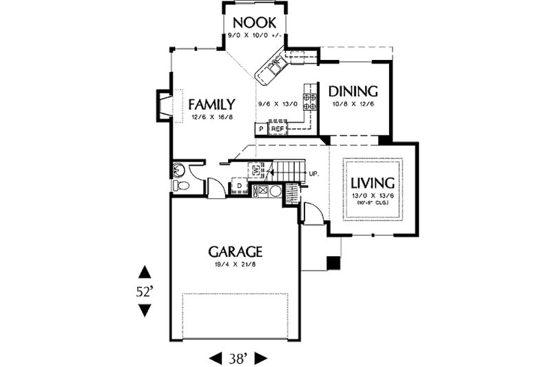 Home Plan - Floor Plan - Main Floor for Prairie House Plan #48-304 - 4 bed, 2.5 bath