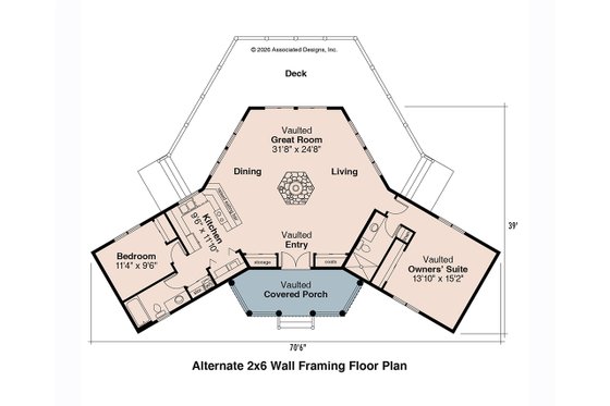 Floor Plan - Other Floor for Log House Plan #124-140 - 2 bed, 2 bath