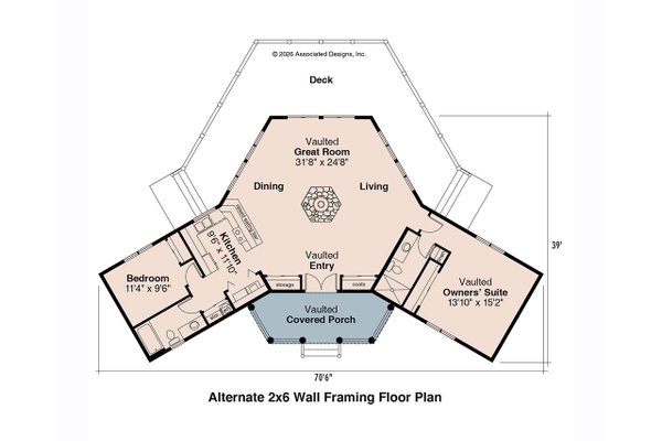 Floor Plan - Other Floor for Log House Plan #124-140 - 2 bed, 2 bath
