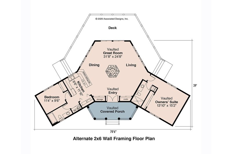 Dream House Plan - Floor Plan - Other Floor for Log House Plan #124-140 - 2 bed, 2 bath
