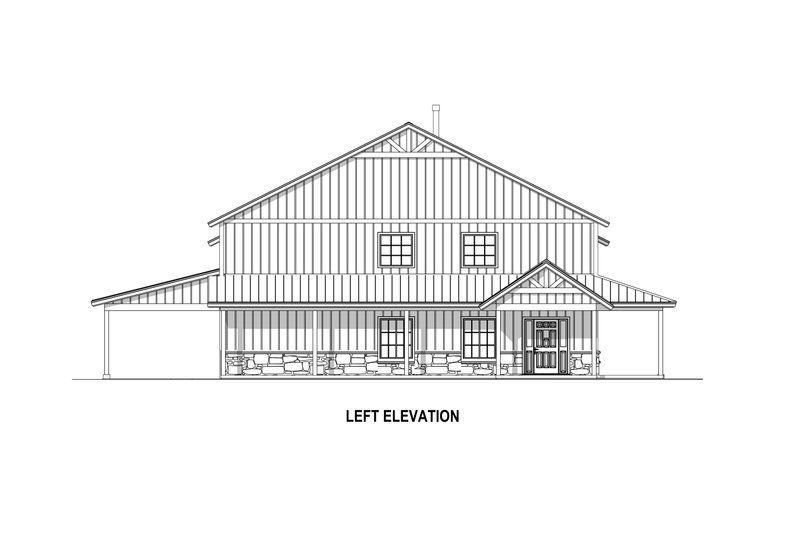 Architectural House Design - Exterior - Other Elevation 3 for Barndominium House Plan #1084-15 - 4 bed, 2.5 bath