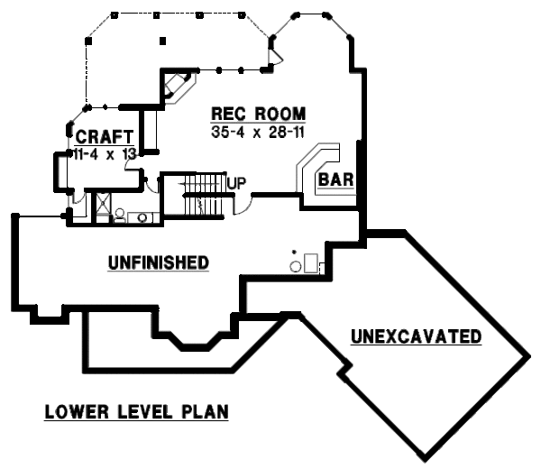 Modern Floor Plan - Lower Floor Plan #67-507