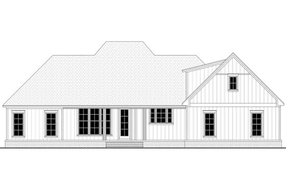 Exterior - Rear Elevation for Southern House Plan #430-216 - 3 bed, 2.5 bath