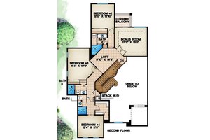 Floor Plan - Upper Floor for Mediterranean House Plan #27-425 - 4 bed, 4.5 bath