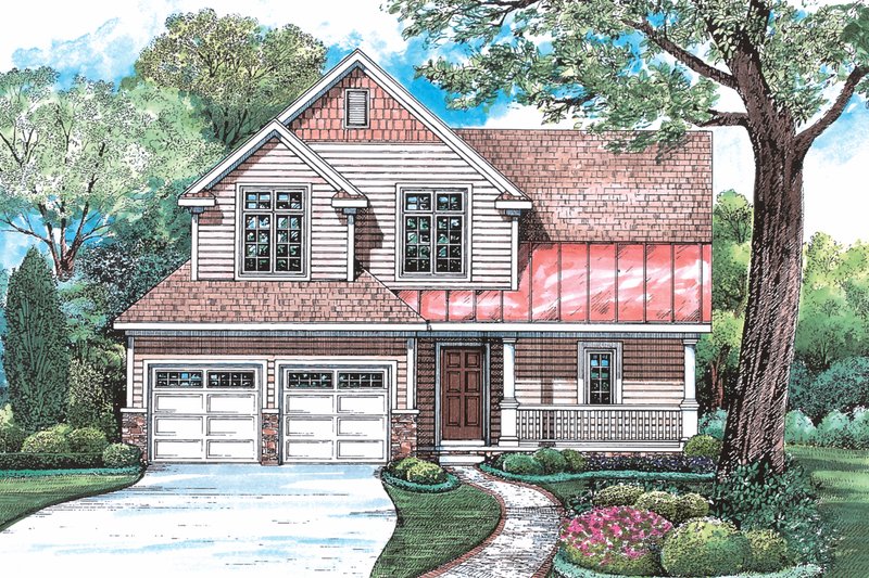 Dream House Plan - Farmhouse Exterior - Front Elevation Plan #20-1407