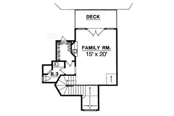Floor Plan - Upper Floor for European House Plan #40-217 - 3 bed, 3 bath