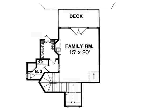 Floor Plan - Upper Floor for European House Plan #40-217 - 3 bed, 3 bath