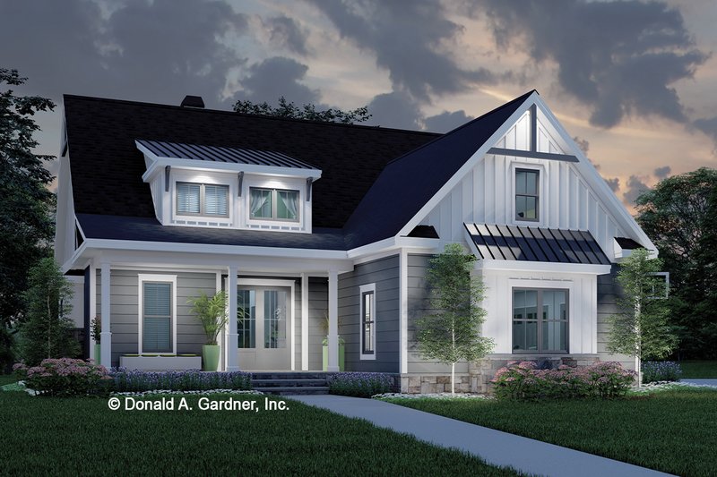House Blueprint - Exterior - Front Elevation 3 for Cottage House Plan #929-1180 - 3 bed, 2.5 bath