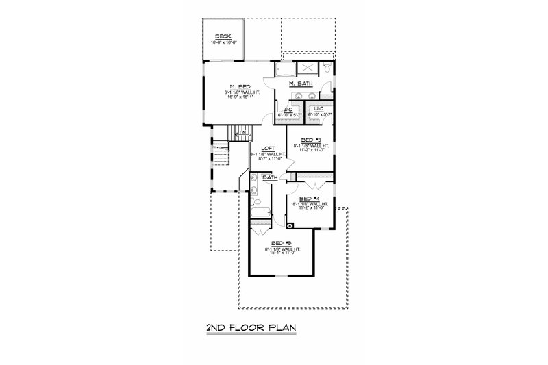 House Plan Design - Floor Plan - Upper Floor for Craftsman House Plan #1064-95 - 5 bed, 3.5 bath