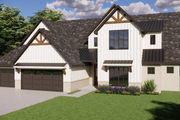 Farmhouse Style House Plan - 4 Beds 3.5 Baths 2400 Sq/Ft Plan #1119-2 Exterior 