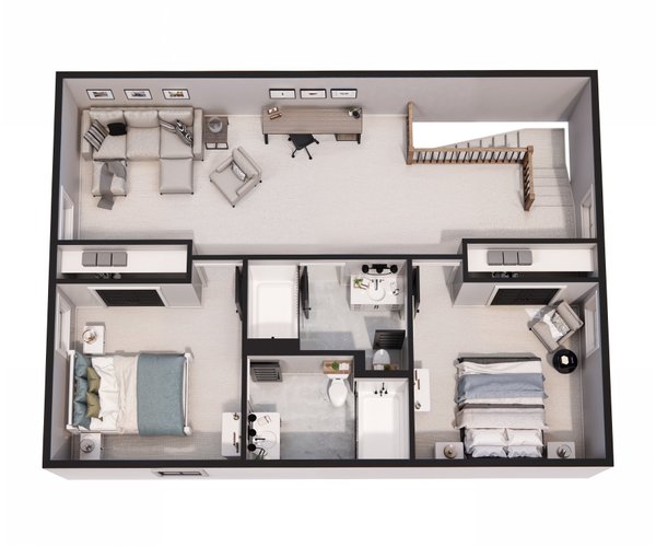 Farmhouse Floor Plan - Upper Floor Plan #51-1260