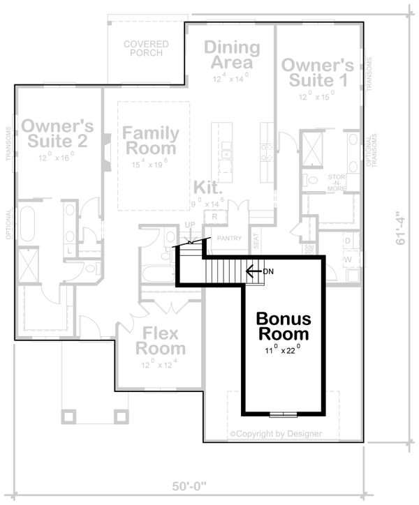 Architectural House Design - Contemporary Floor Plan - Upper Floor Plan #20-2428