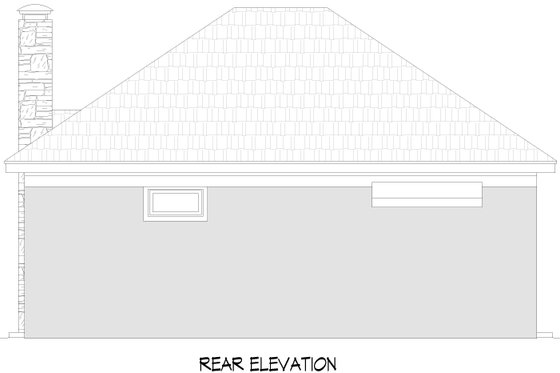 Exterior - Rear Elevation for Contemporary House Plan #932-1025, 1 bath