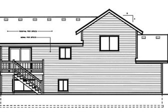 Exterior - Rear Elevation for Traditional House Plan #96-308 - 2 bed, 2 bath