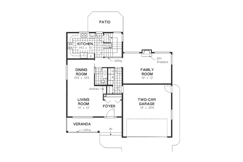 Dream House Plan - Floor Plan - Main Floor for Traditional House Plan #18-3108 - 3 bed, 2.5 bath
