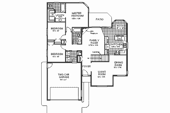 Floor Plan - Main Floor for Traditional House Plan #18-110 - 3 bed, 2 bath