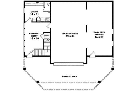 Floor Plan - Lower Floor for Traditional House Plan #81-502 - 2 bed, 2 bath