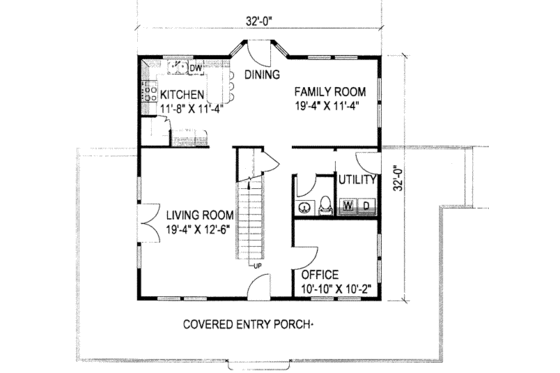 Floor Plan - Main Floor for Traditional House Plan #117-196 - 3 bed, 3 bath