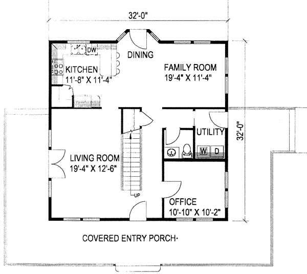 Architectural House Design - Traditional Floor Plan - Main Floor Plan #117-196