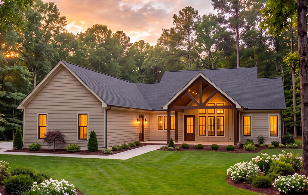 Exterior - Rear Elevation 1 for Southern House Plan #406-9674 - 3 bed, 2.5 bath