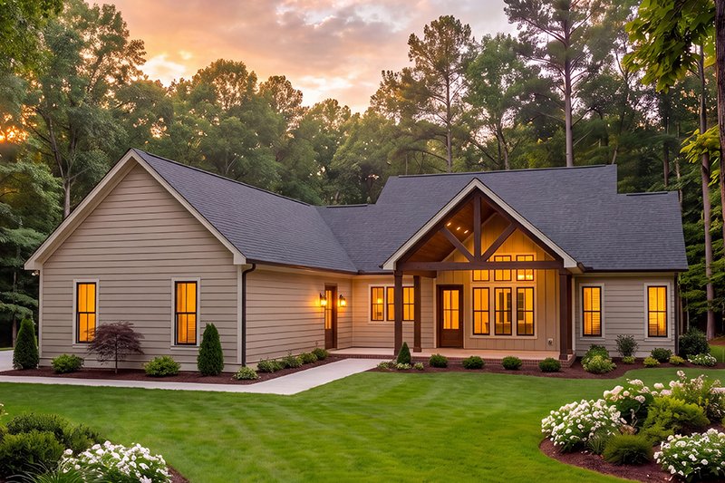 Architectural House Design - Exterior - Rear Elevation 1 for Southern House Plan #406-9674 - 3 bed, 2.5 bath