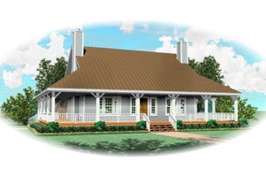 Southern Exterior - Front Elevation Plan #81-13909