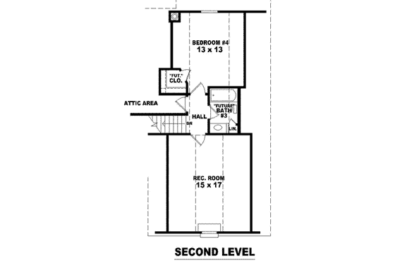 Floor Plan - Upper Floor for European House Plan #81-876 - 4 bed, 2 bath
