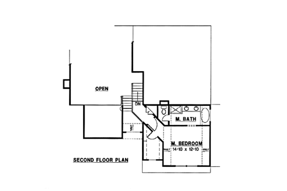 Floor Plan - Upper Floor for Traditional House Plan #67-165 - 4 bed, 2 bath