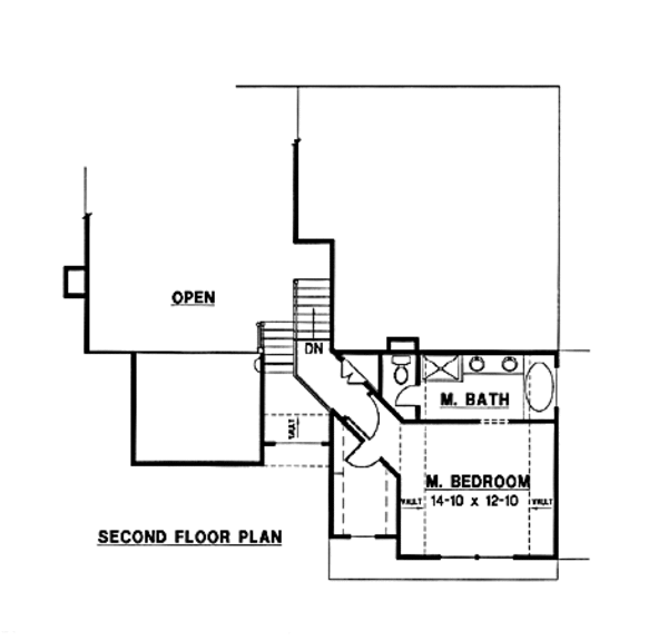 Traditional Floor Plan - Upper Floor Plan #67-165