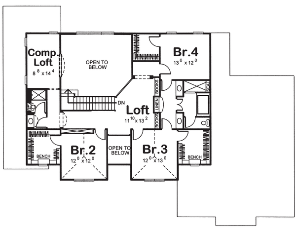 House Plan Design - Mediterranean Floor Plan - Upper Floor Plan #455-161