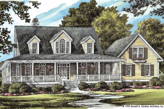 Exterior - Front Elevation 3 for Colonial House Plan #929-50 - 3 bed, 2.5 bath