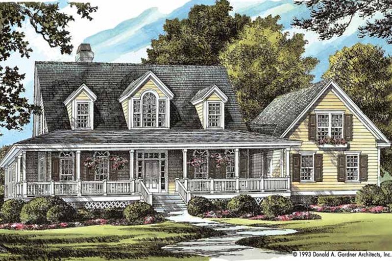 Architectural House Design - Exterior - Front Elevation 3 for Colonial House Plan #929-50 - 3 bed, 2.5 bath