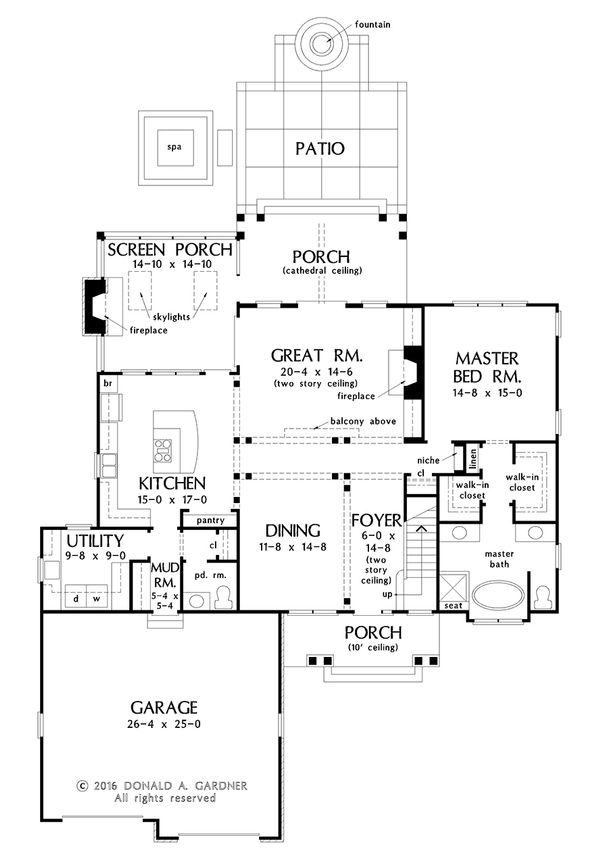 European Floor Plan - Main Floor Plan #929-1033