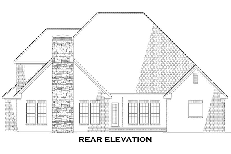 Home Plan - Exterior - Rear Elevation for European House Plan #17-2447 - 3 bed, 3 bath