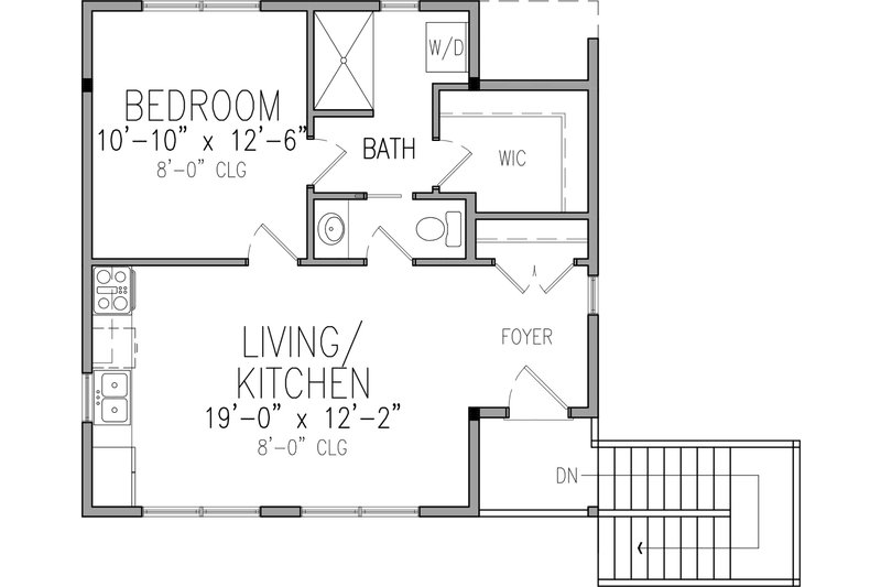House Blueprint - Floor Plan - Upper Floor for Victorian House Plan #410-3611 - 1 bed, 1 bath