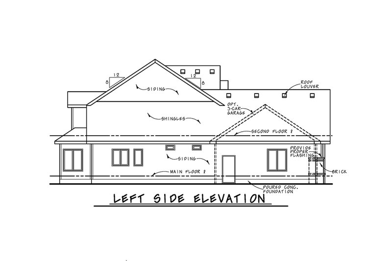 House Plan Design - Exterior - Other Elevation for Traditional House Plan #20-1867 - 3 bed, 3 bath