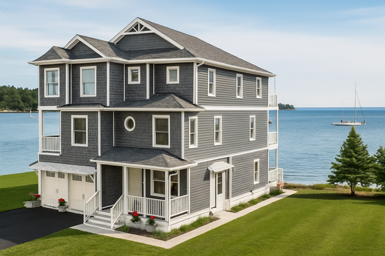 Exterior - Front Elevation 1 for Beach House Plan #1115-7 - 6 bed, 8.5 bath