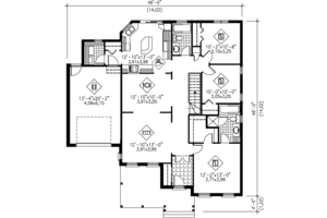 Floor Plan - Main Floor for Country House Plan #25-111 - 3 bed, 2 bath
