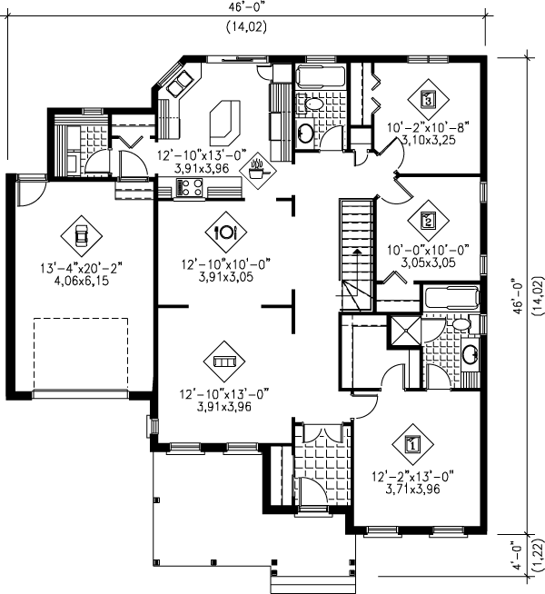 Country Floor Plan - Main Floor Plan #25-111