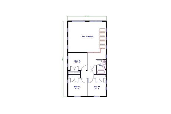 Floor Plan - Upper Floor for Barndominium House Plan #1115-12 - 5 bed, 3 bath