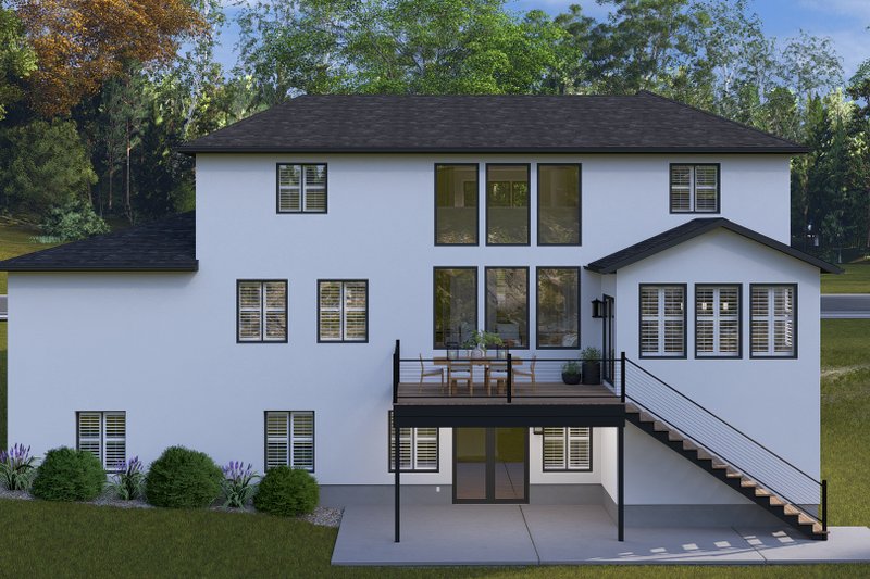 House Blueprint - Exterior - Rear Elevation 1 for Farmhouse House Plan #1060-487 - 4 bed, 3.5 bath