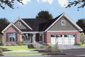 Ranch Exterior - Front Elevation Plan #46-112