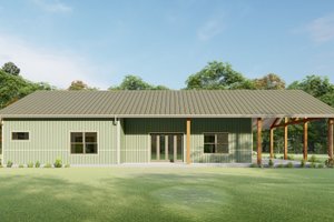 Barndominium Exterior - Front Elevation Plan #1092-33