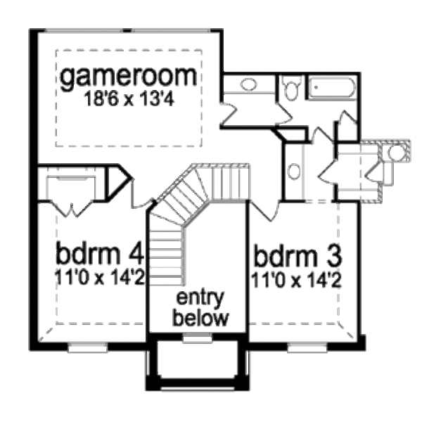 House Design - Traditional Floor Plan - Upper Floor Plan #84-389