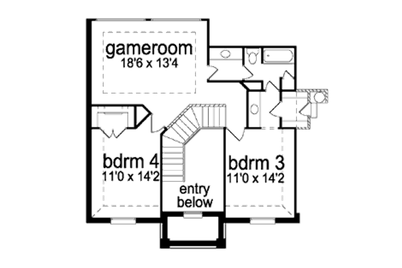 Home Plan - Floor Plan - Upper Floor for Traditional House Plan #84-389 - 4 bed, 3 bath