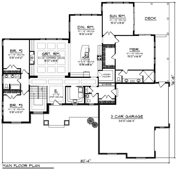 Home Plan - Ranch Floor Plan - Main Floor Plan #70-1427