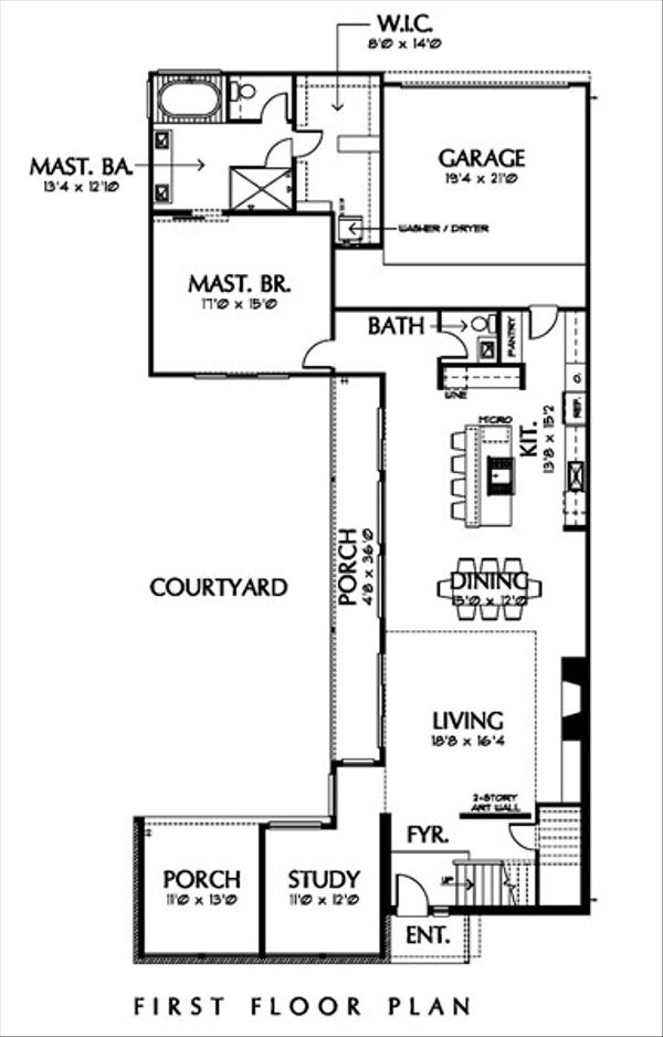 Modern Floor Plan - Main Floor Plan #449-2