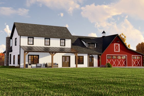 Two-Story House Plan with Three-Car Garage